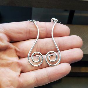 925 Sterling Silver Large Swirl Thick Earrings